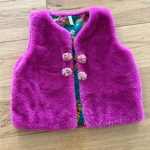 Matilda Jane Fuzzy Pink Vest with Floral Lining